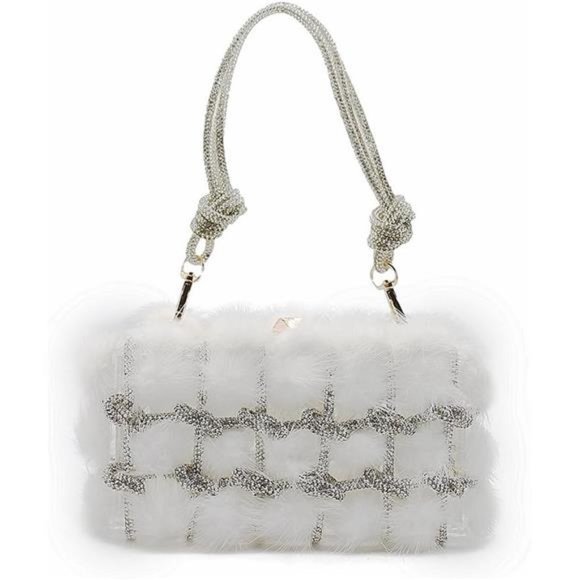 Clear Acrylic Clutch Sparkle Rhinestone Evening Bag 1-whtie